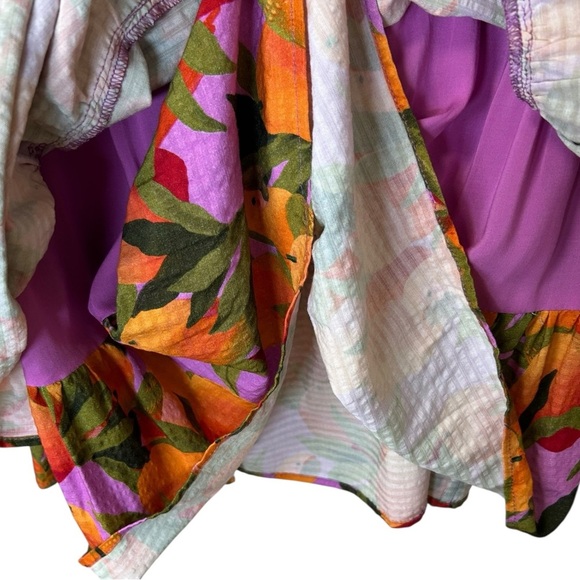 Farm Rio - NWT, Women’s ‘Mango Macaws’ Long-Sleeve Mini Dress in Lilac - Small - Picture 17 of 17